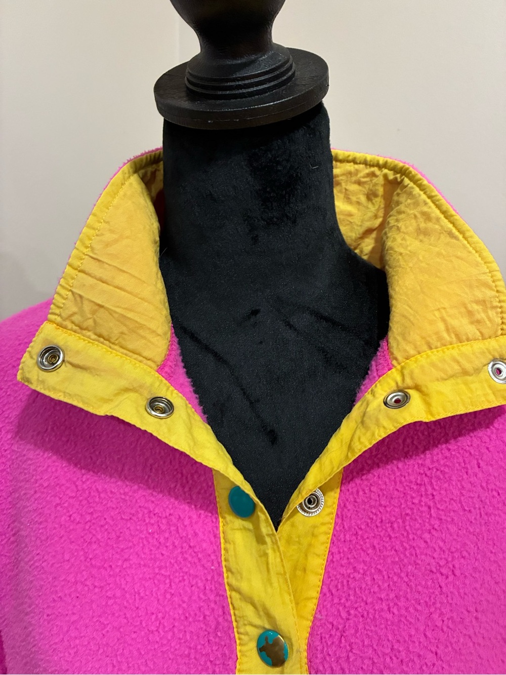Vintage Perspective II 80s 90s Neon Colorblock Fleece Pullover - Picture 3 of 13
